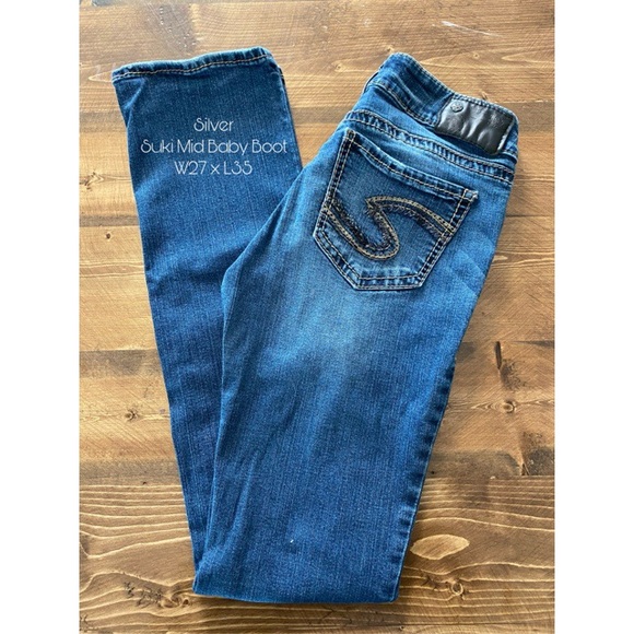 Silver Mid Baby Boot Distressed Jean - Picture 1 of 6